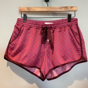 Abercrombie & Fitch Paisely Burgundy Satin Pajama Shorts